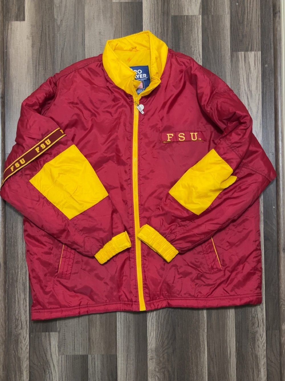 Vintage 90s PRO PLAYER Florida State University Football Jacket Mens XXL Puffer